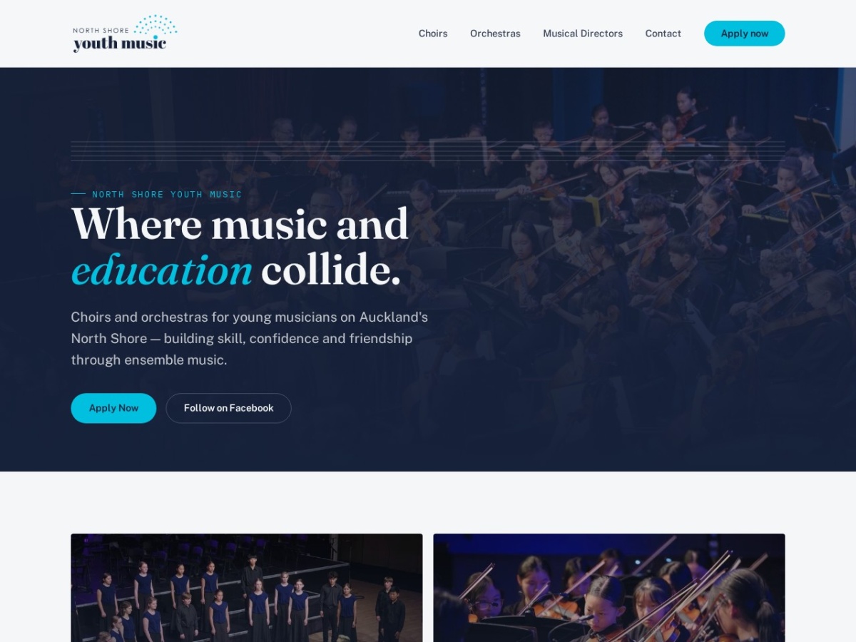 North Shore Youth Music homepage screenshot